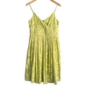 Calvin Klein Mini Sun Dress size 10 Green Fit Flared Spaghetti Straps Breezy